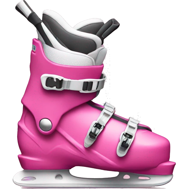Pink ski boots and skis emoji