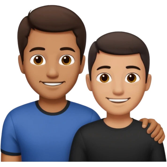 brown haired mexican guy next to short guy with black short hair emoji