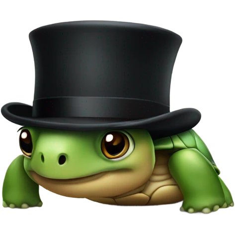 Turtle with a top hat emoji