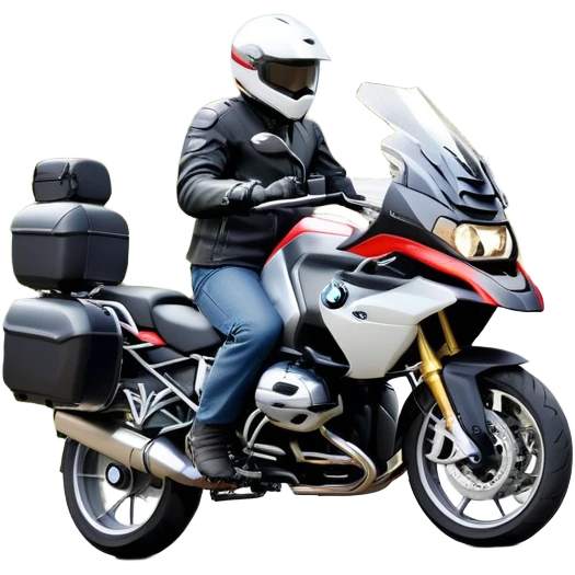 BMW RT1200 touring motorcycle with rider on winding mountain road emoji