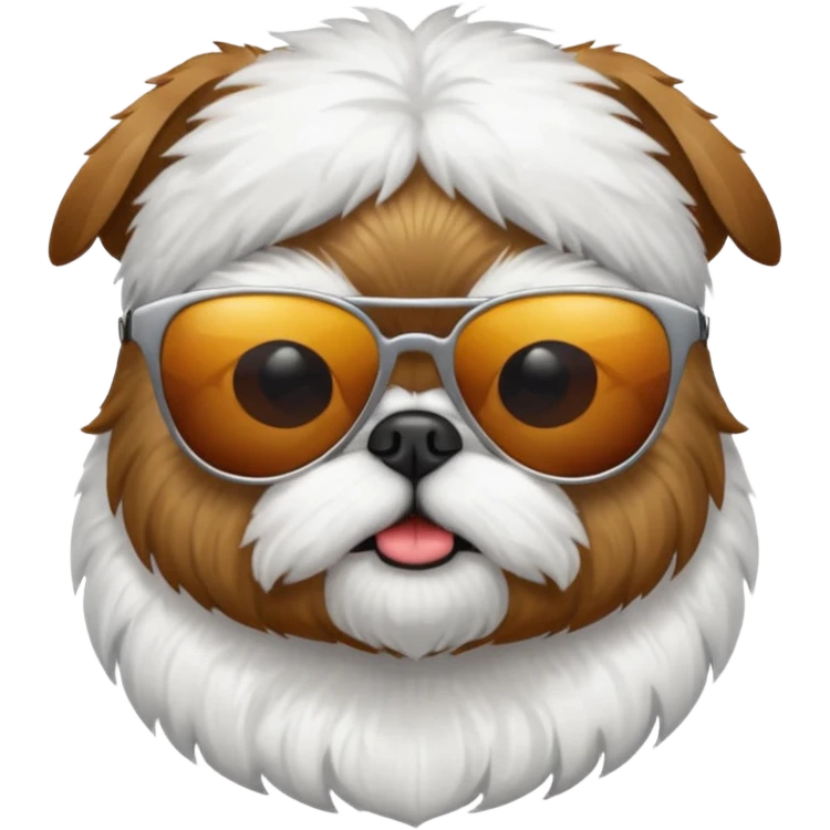 White Brussels griffon with sunglasses emoji
