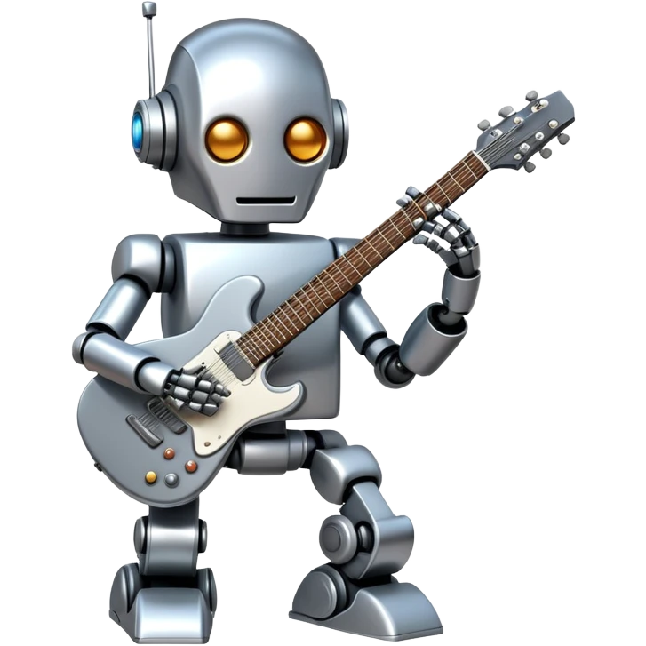 Robot playing guitar emoji