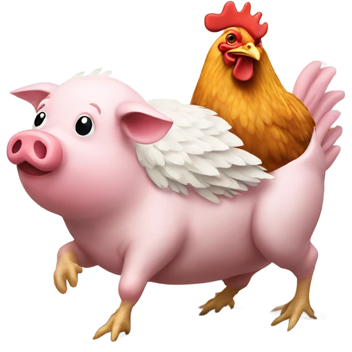 chicken riding a pig emoji