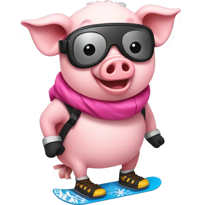 Pig with a snowboard emoji