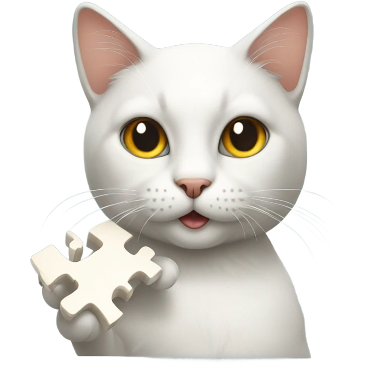 Cat doing a puzzle emoji