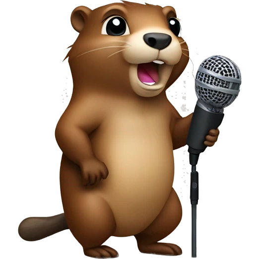beaver with microphone emoji