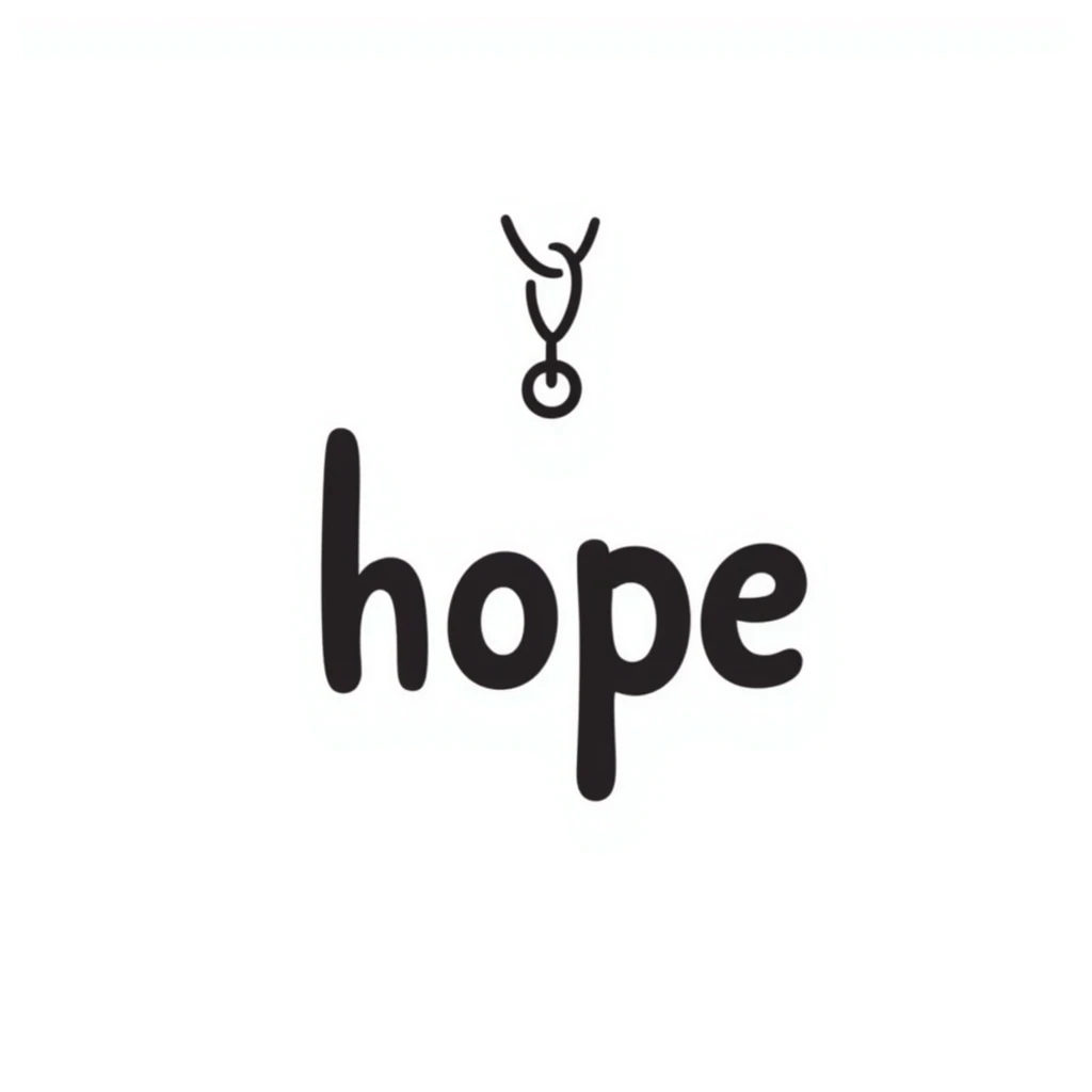 pendant with a motivational word like 'hope' or 'strength' on a chain emoji