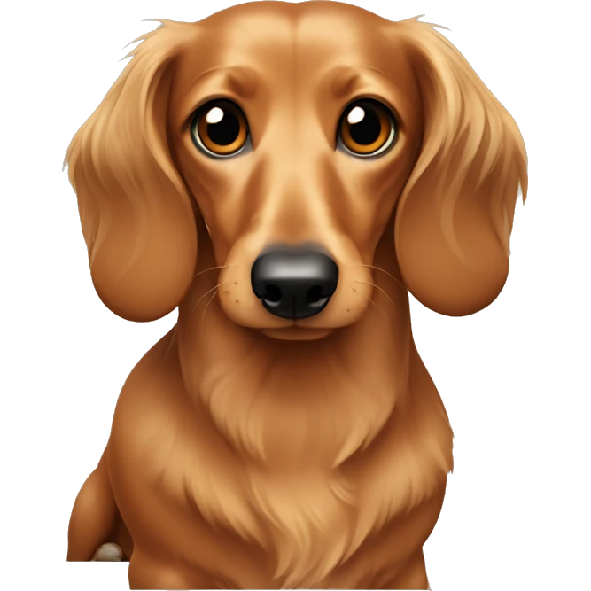 long haired tan dachshund emoji