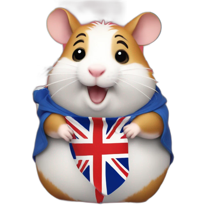 Fat hamster waiving uk flag  emoji