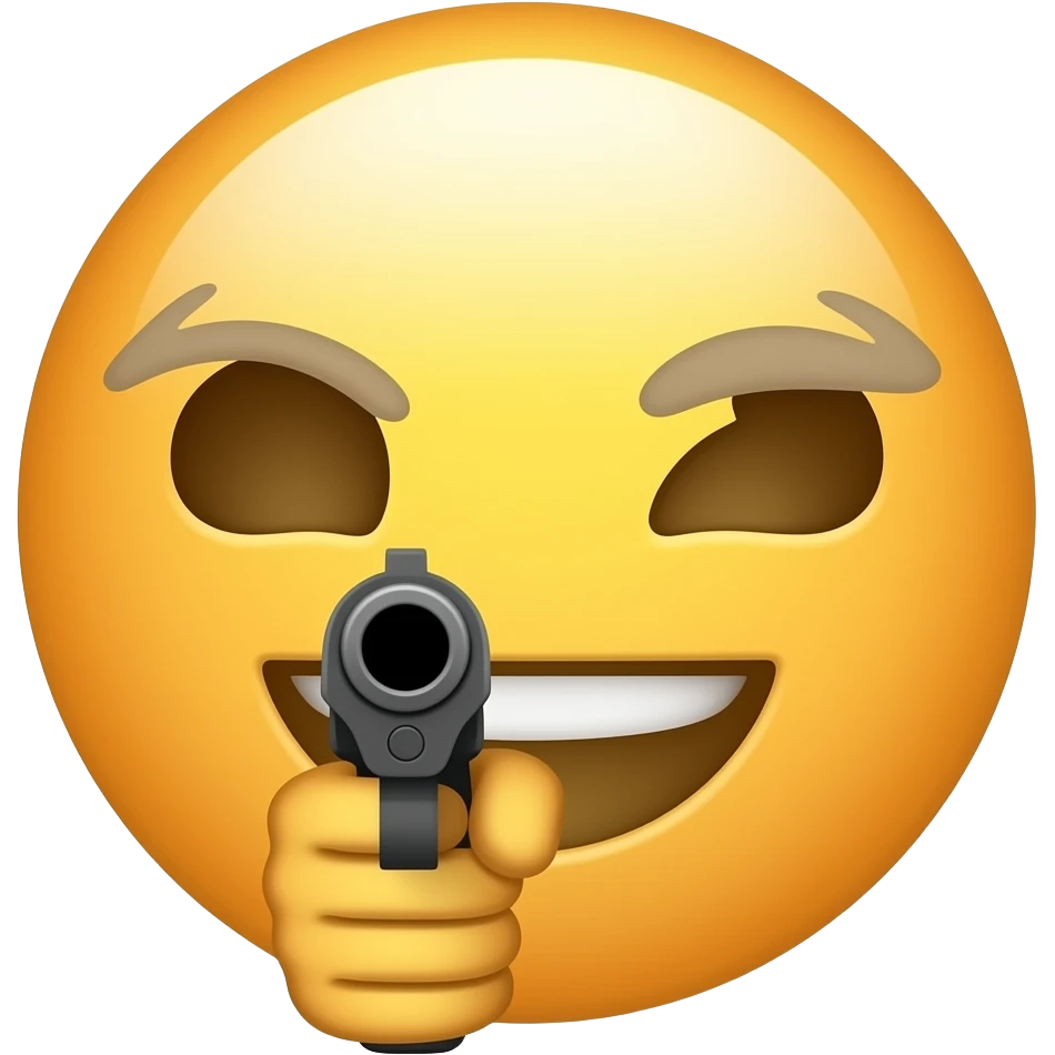 peut tu faire un emoji classique mais qui tien un pistolet et qui le pointe ver nous emoji