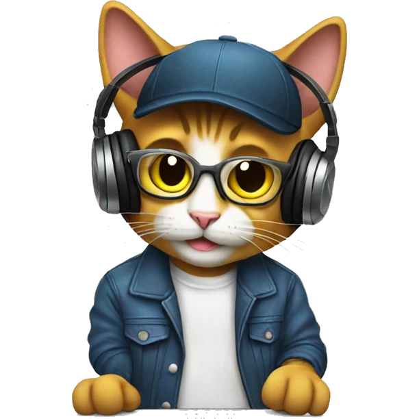 DJ cat emoji
