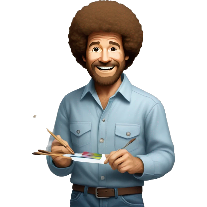 bob ross with painting emoji