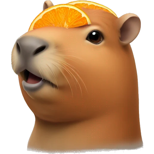 capybara with orange on its head emoji