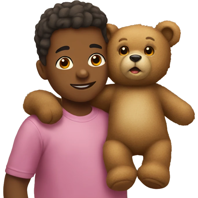 teddy bear with a kid emoji
