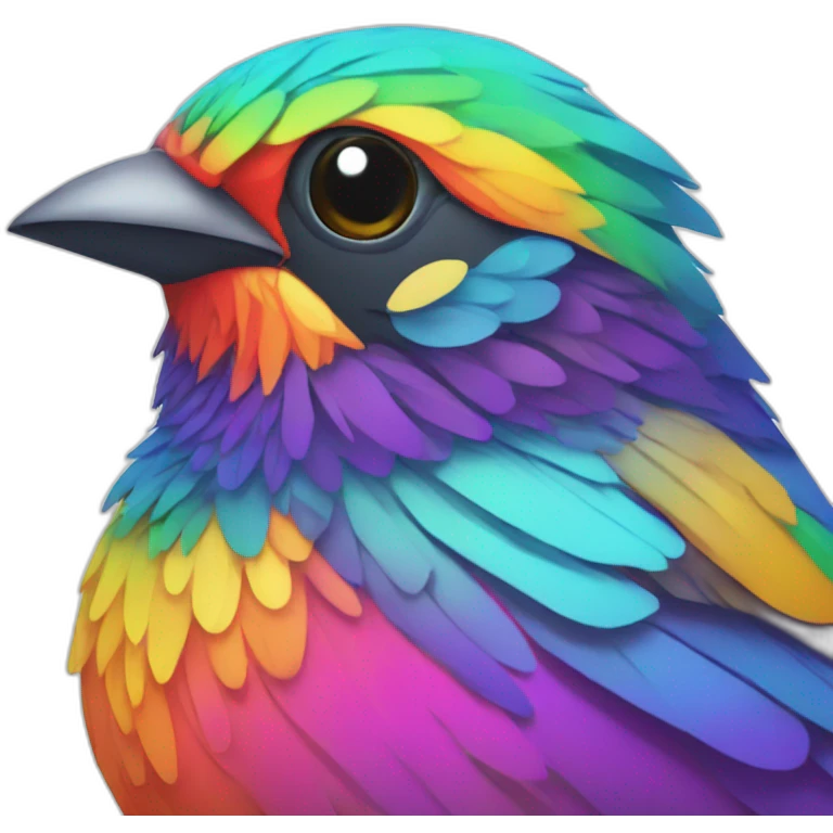 psychedelic colorful sparrow emoji