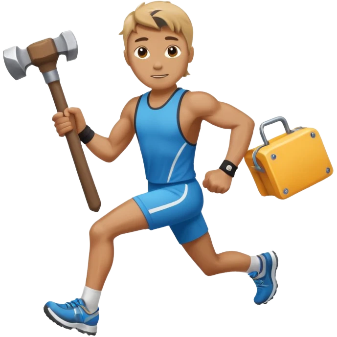 An emoji representing the ironman challenge event long-distance marathon for an mmorpg player who crafts everything themselves the hard way, and does not buy or sell items in-game. emoji