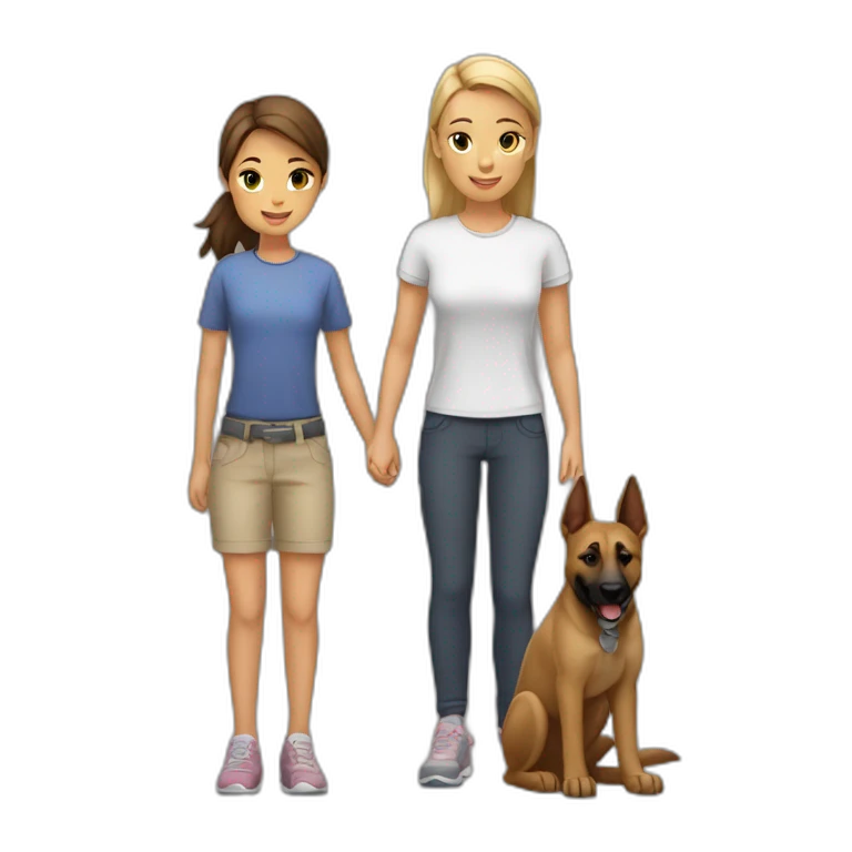 Fille avec chien malinois emoji