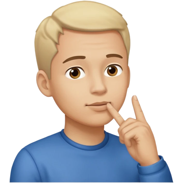 man looking up to the top right, index finger touching his chin, thinking pose
 emoji