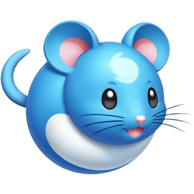 Azurill from Pokemon, blue mouse-like pokemon with bouncy ball tail emoji