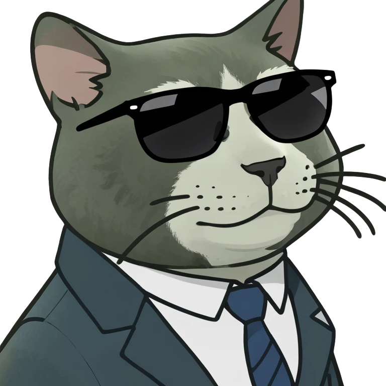 sigma cat, confident, meme style emoji