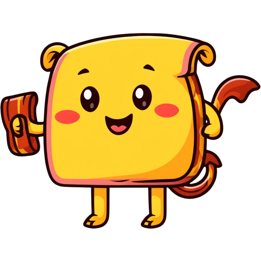 winking emoji holding a bacon strip emoji