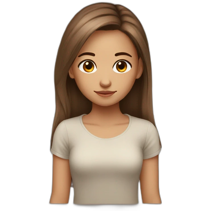 Korian cute girl she have brown hair and eye color light brown emoji