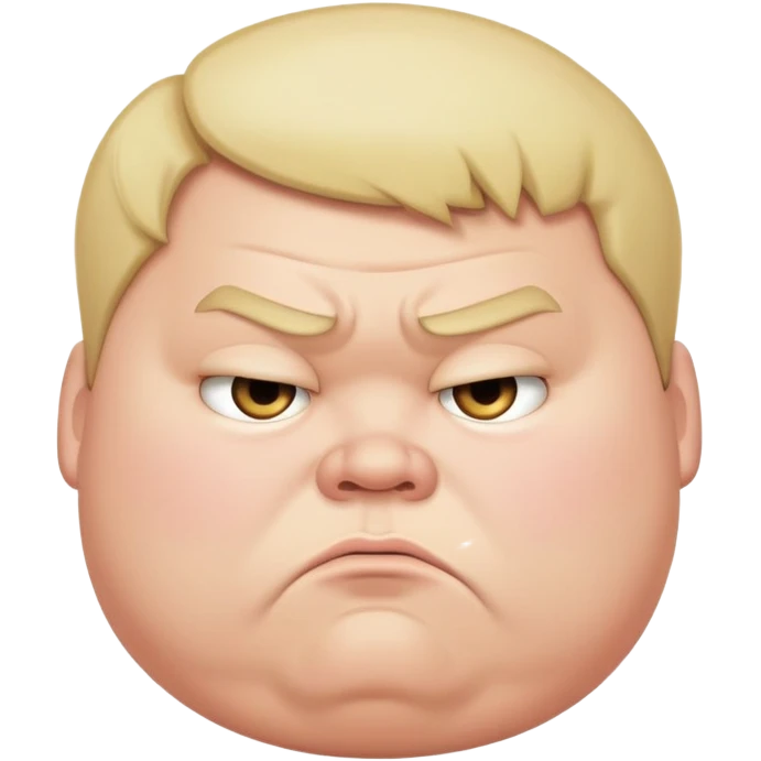 Fat boy frowning emoji