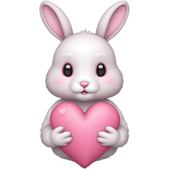 Bunny holding a heart emoji