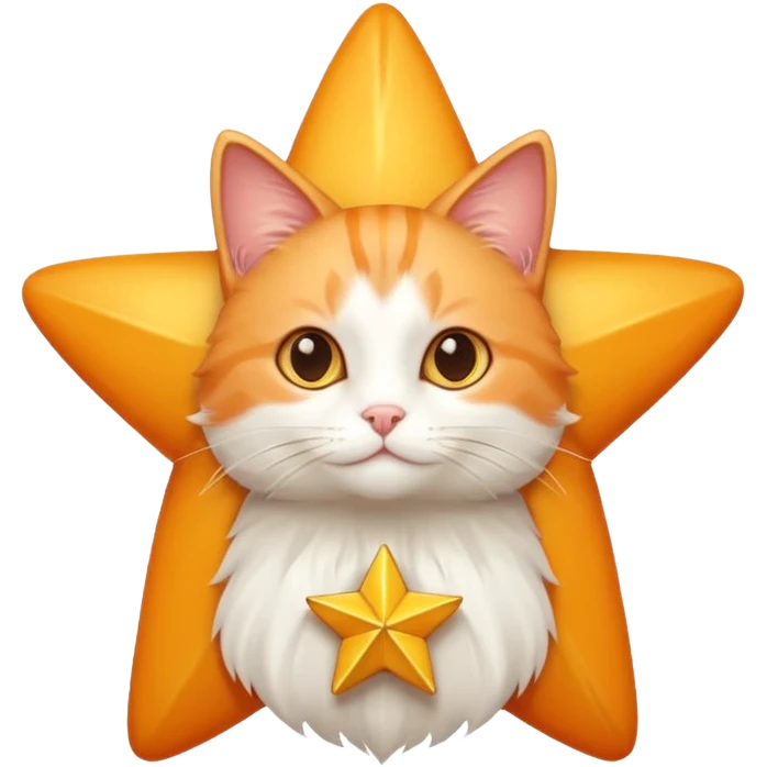 A cat inside of a star ⭐️  emoji