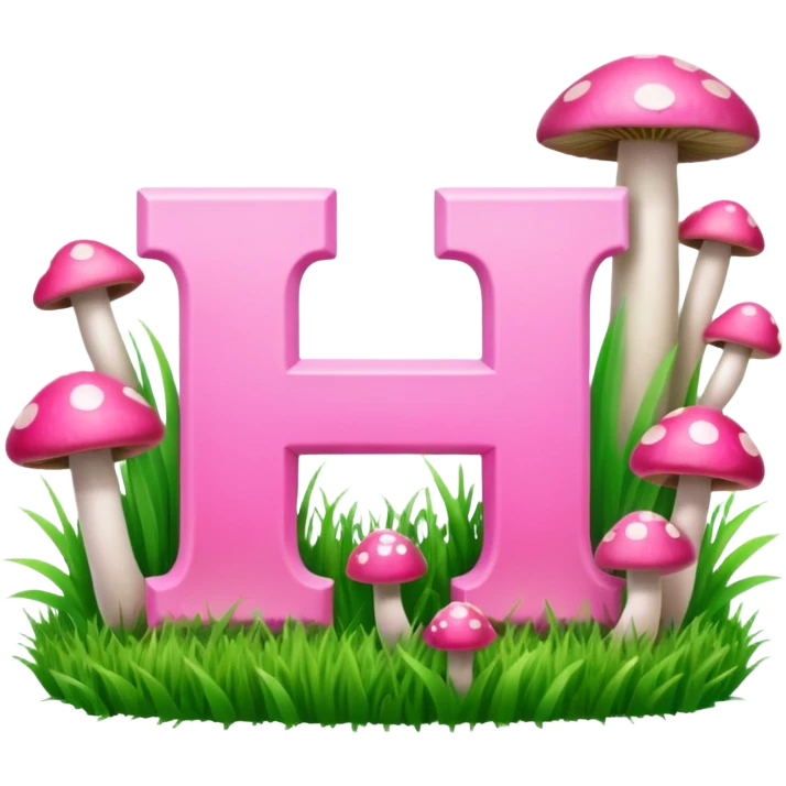 PAYPAL letters, pink and green, with grass growing, mushrooms around emoji