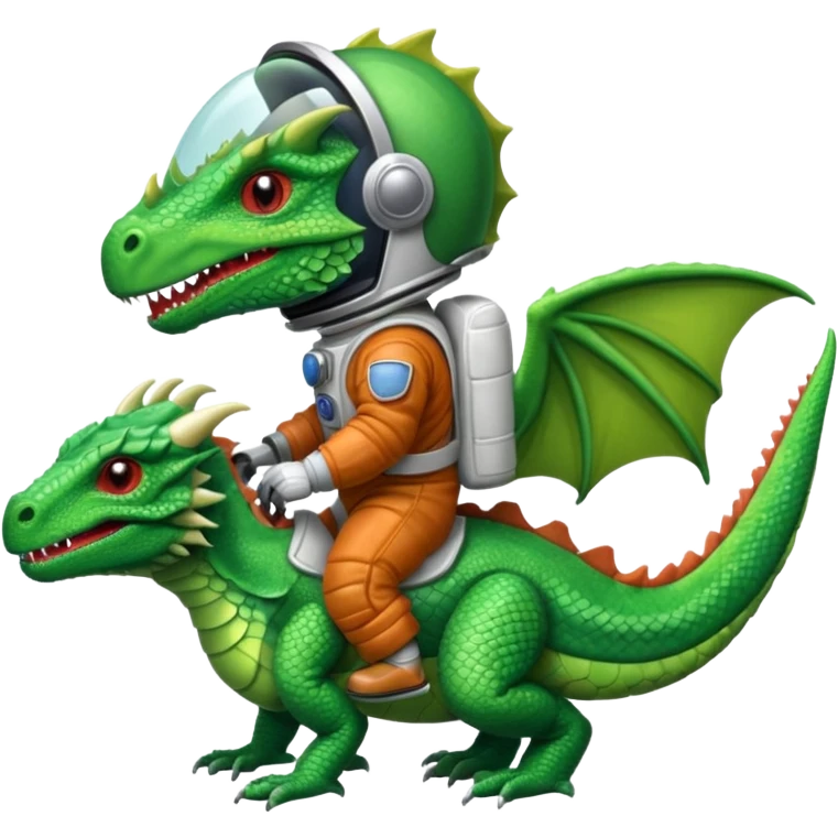 closed helmet astronaut riding dragon emoji