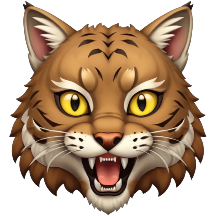 Bobcat with long upper fangs emoji