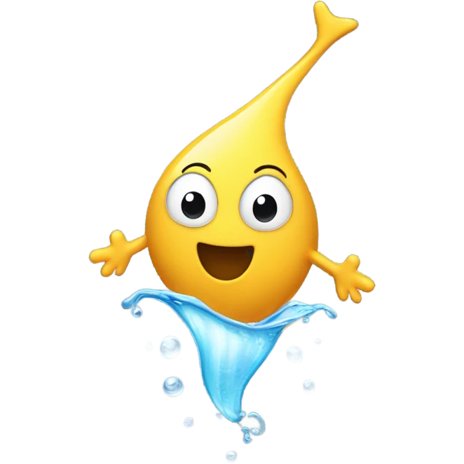 Happy swimming sperm emoji
