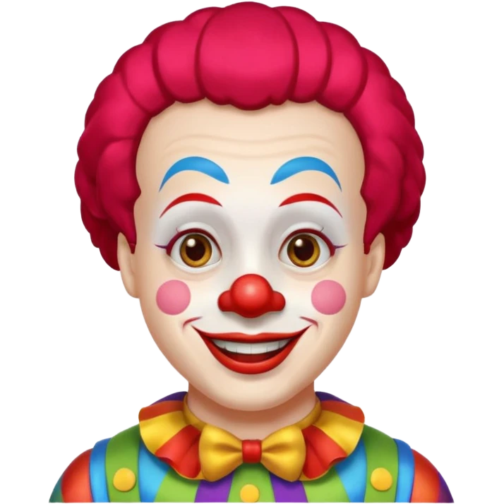 buzz cut black haired clown emoji