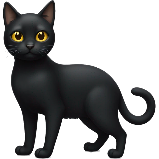 Black cat with golden eyes full body  emoji