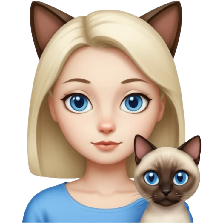 girl siamese cat emoji