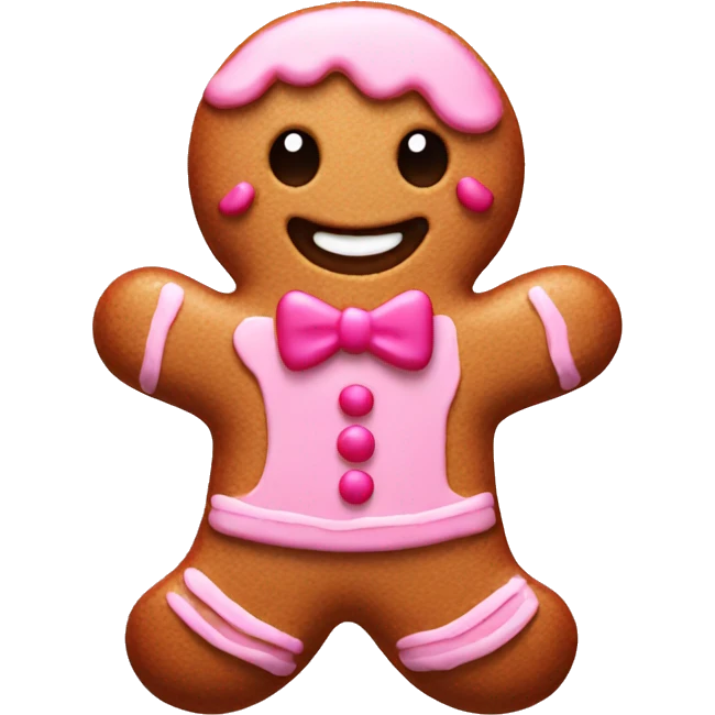 Pink gingerbread man  emoji