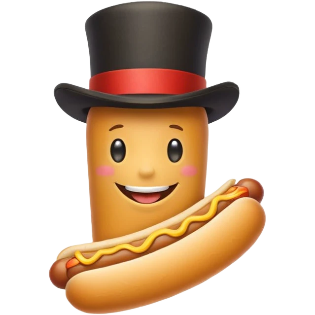hotdog in a tophat emoji
