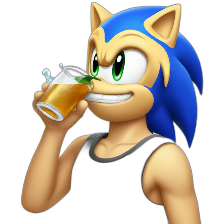 sonic head drinking emoji