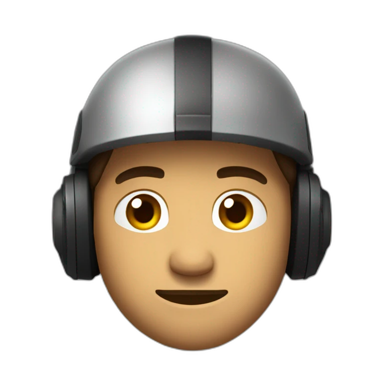 homme brun dégradé avec casque gaming emoji