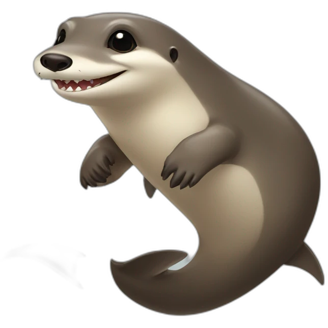 Loutre sur un requin emoji