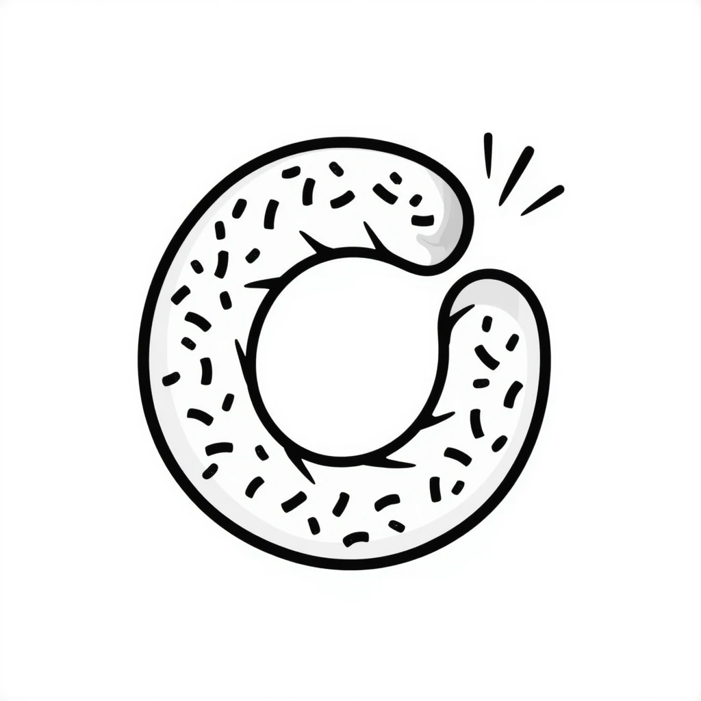 a simit, the Turkish sesame bagel, hand drawn doodle style emoji