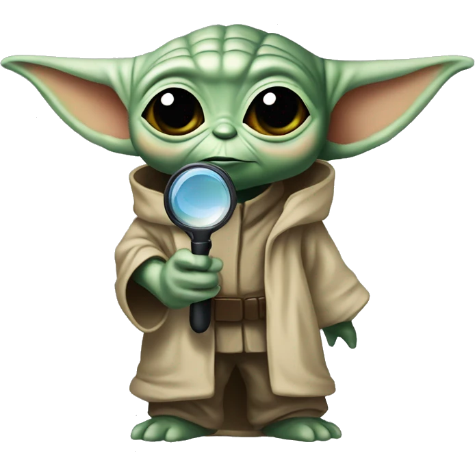 baby yoda with a detective magnifying glass emoji