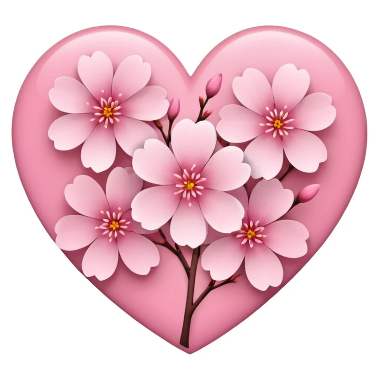 sakura flower inside a heart emoji