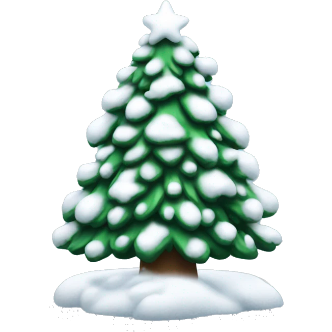 a christmas tree covered in snow emoji