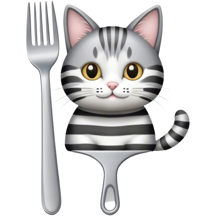 Cat on a fork emoji