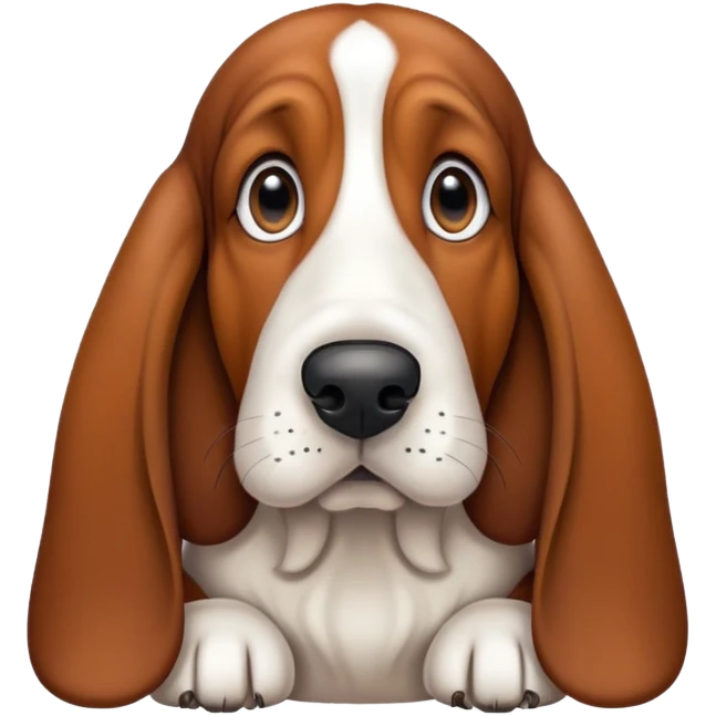 Solid brown basset hound with black snout emoji