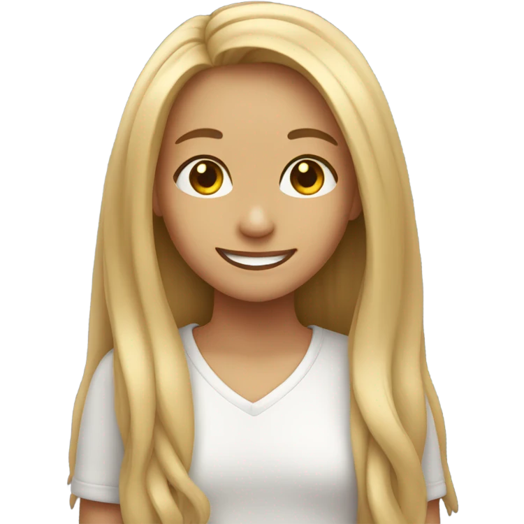 smiling girl with long hair emoji