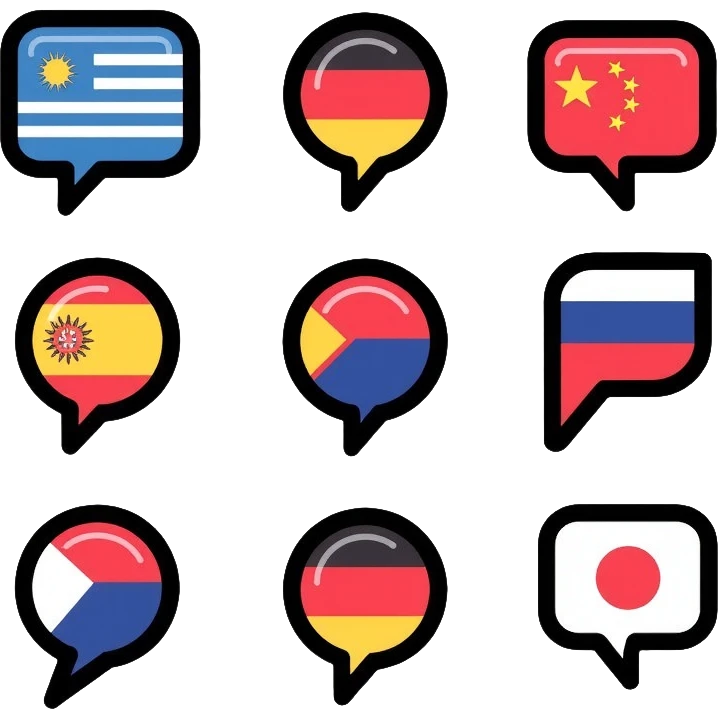 languages translation symbol with multiple flags emoji