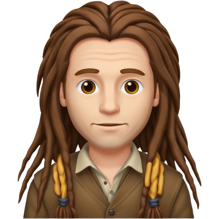 white Man with long brown dreadlocks emoji